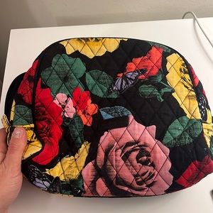 Vera Bradley Large Cosmetic Makeup Bag Havana Rose